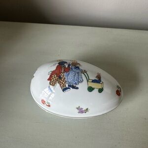 Vintage Lefton hand painted Easter egg trinket dish